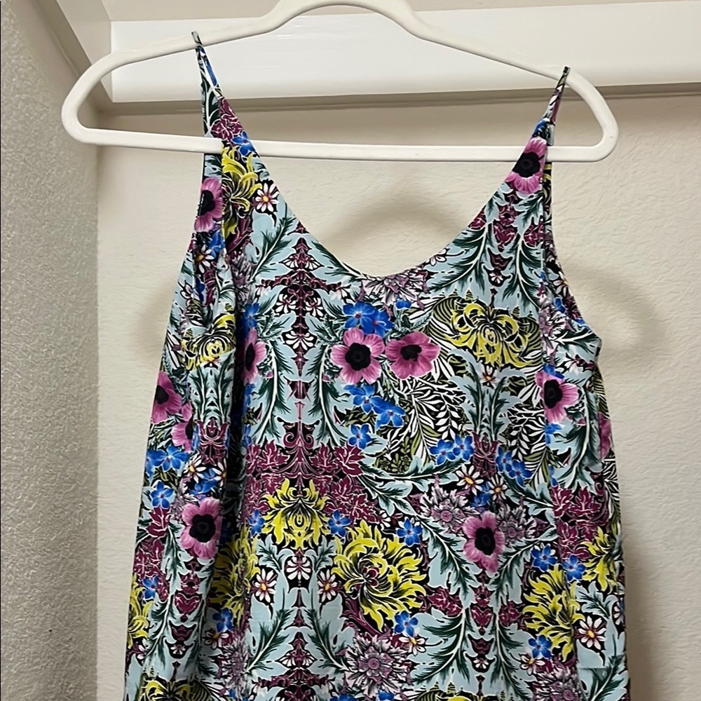 Vibrant Blue and Purple Camisole with Psychedelic Print